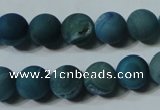 CAG4799 15.5 inches 10mm round matte druzy agate beads wholesale