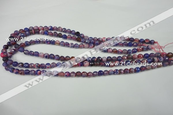 CAG4802 15 inches 6mm faceted round fire crackle agate beads