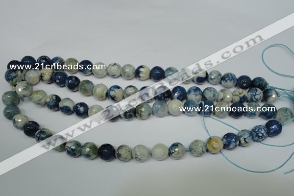 CAG4807 15 inches 10mm faceted round fire crackle agate beads