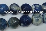 CAG4808 15 inches 12mm faceted round fire crackle agate beads