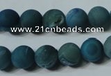 CAG4820 15.5 inches 12mm round matte druzy agate beads wholesale