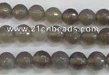 CAG4826 15 inches 8mm faceted round grey agate beads wholesale