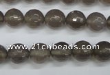 CAG4827 15 inches 10mm faceted round grey agate beads wholesale