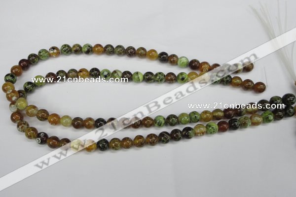 CAG4832 15 inches 8mm round dragon veins agate beads wholesale