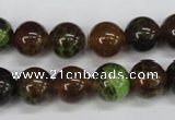 CAG4834 15 inches 12mm round dragon veins agate beads wholesale