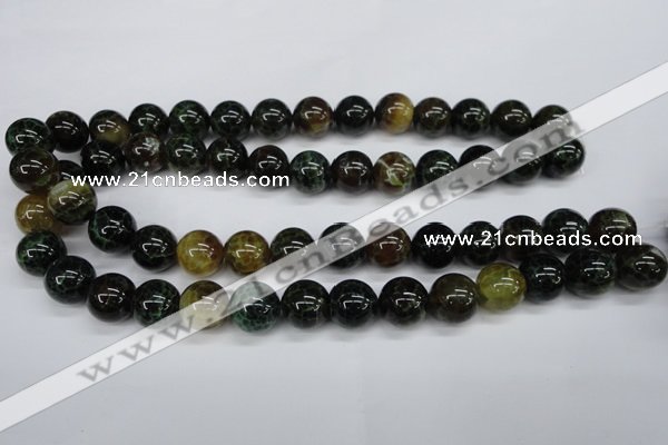 CAG4835 15 inches 14mm round dragon veins agate beads wholesale