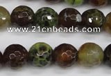 CAG4844 15 inches 12mm faceted round dragon veins agate beads