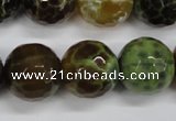 CAG4848 15 inches 20mm faceted round dragon veins agate beads