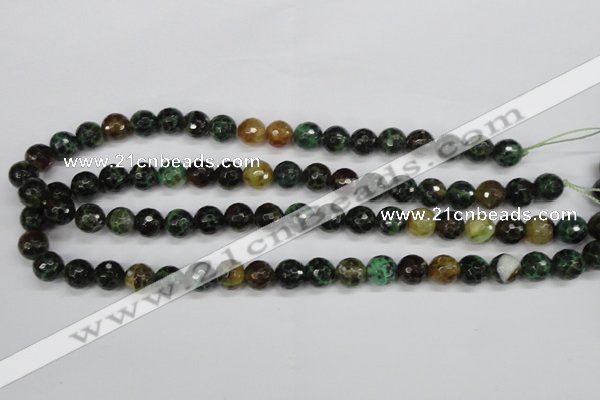 CAG4853 15 inches 10mm faceted round dragon veins agate beads