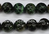CAG4854 15 inches 12mm faceted round dragon veins agate beads