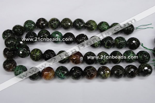 CAG4857 15 inches 18mm faceted round dragon veins agate beads