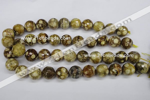 CAG4867 15 inches 18mm faceted round dragon veins agate beads