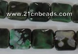CAG4871 15 inches 14*14mm faceted square fire crackle agate beads