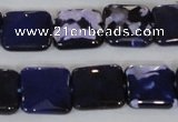 CAG4873 15 inches 14*14mm faceted square fire crackle agate beads