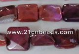 CAG4874 15 inches 14*14mm faceted square fire crackle agate beads