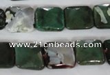 CAG4876 15 inches 14*14mm faceted square fire crackle agate beads