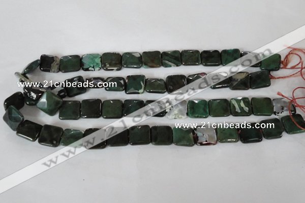 CAG4876 15 inches 14*14mm faceted square fire crackle agate beads