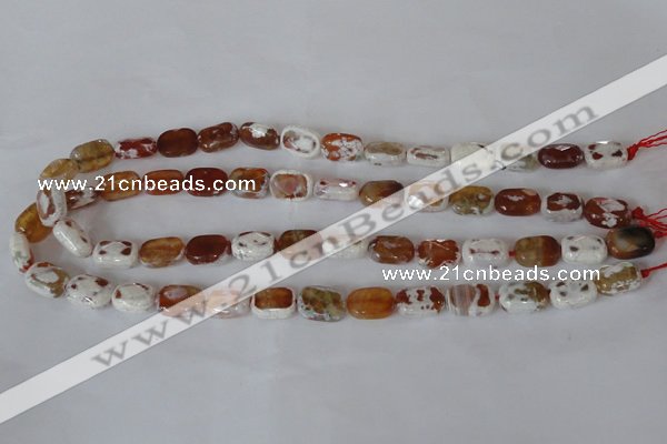 CAG4879 15 inches 10*14mm faceted rectangle fire crackle agate beads