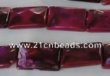 CAG4880 15 inches 13*18mm faceted rectangle fire crackle agate beads