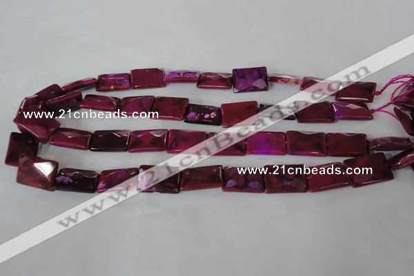 CAG4880 15 inches 13*18mm faceted rectangle fire crackle agate beads