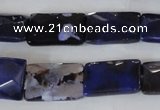 CAG4881 15 inches 13*18mm faceted rectangle fire crackle agate beads