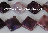 CAG4885 15 inches 14*14mm faceted diamond fire crackle agate beads