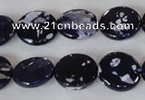 CAG4892 15 inches 15mm faceted coin fire crackle agate beads