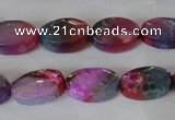 CAG4894 15 inches 10*14mm faceted oval fire crackle agate beads