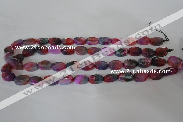 CAG4894 15 inches 10*14mm faceted oval fire crackle agate beads