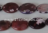 CAG4896 15 inches 13*18mm faceted oval fire crackle agate beads