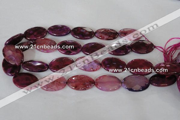 CAG4899 15 inches 20*30mm faceted oval fire crackle agate beads