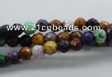 CAG4900 15.5 inches 6mm faceted round dyed white agate beads