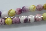 CAG4901 15.5 inches 8mm faceted round dyed white agate beads