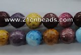 CAG4902 15.5 inches 10mm faceted round dyed white agate beads