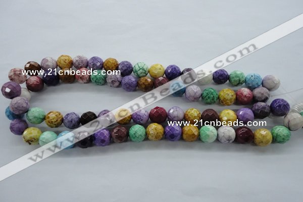 CAG4903 15.5 inches 12mm faceted round dyed white agate beads