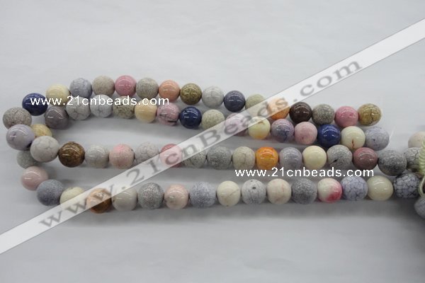 CAG4925 15.5 inches 12mm round dyed white agate beads