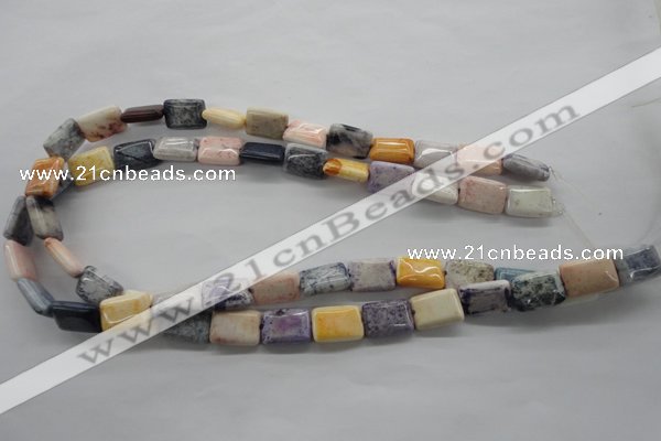 CAG4927 15.5 inches 10*14mm rectangle dyed white agate beads