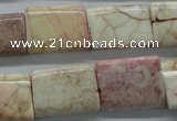 CAG4928 15.5 inches 16*20mm rectangle dyed white agate beads