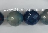 CAG5008 15.5 inches 18mm faceted round agate gemstone beads wholesale