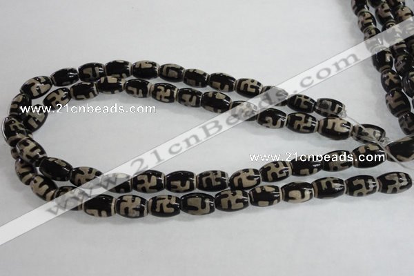 CAG5080 15.5 inches 8*12mm drum tibetan agate beads wholesale