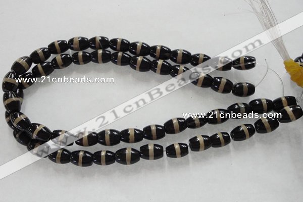 CAG5082 15.5 inches 8*12mm drum tibetan agate beads wholesale