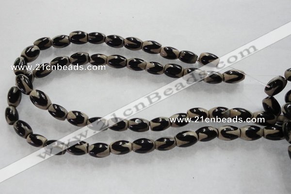 CAG5084 15.5 inches 8*12mm drum tibetan agate beads wholesale