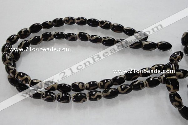CAG5088 15.5 inches 8*12mm drum tibetan agate beads wholesale