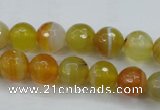 CAG5102 15.5 inches 8mm faceted round line agate beads wholesale