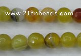 CAG5103 15.5 inches 10mm faceted round line agate beads wholesale