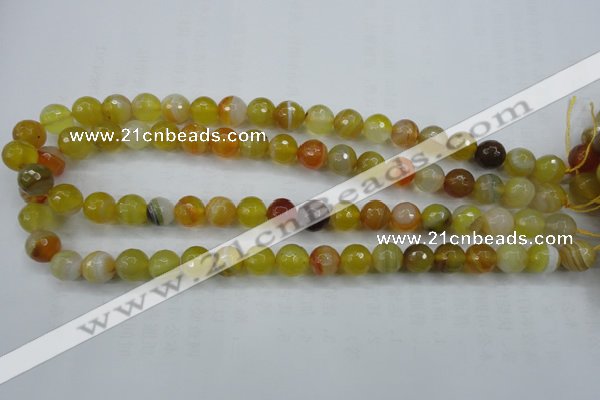 CAG5103 15.5 inches 10mm faceted round line agate beads wholesale