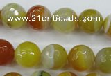 CAG5104 15.5 inches 12mm faceted round line agate beads wholesale