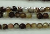 CAG5106 15.5 inches 6mm faceted round line agate beads wholesale