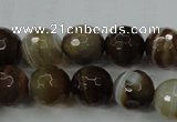 CAG5109 15.5 inches 12mm faceted round line agate beads wholesale