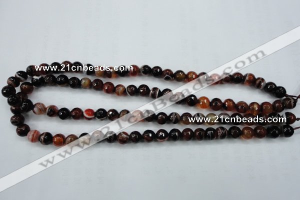 CAG5111 15.5 inches 6mm faceted round line agate beads wholesale